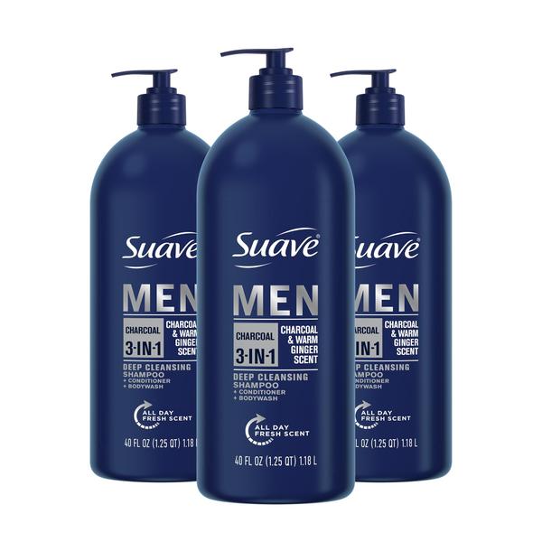 Imagem de Shampoo e condicionador Bodywash 3 em 1 Suave Men Charcoal 1,18 L