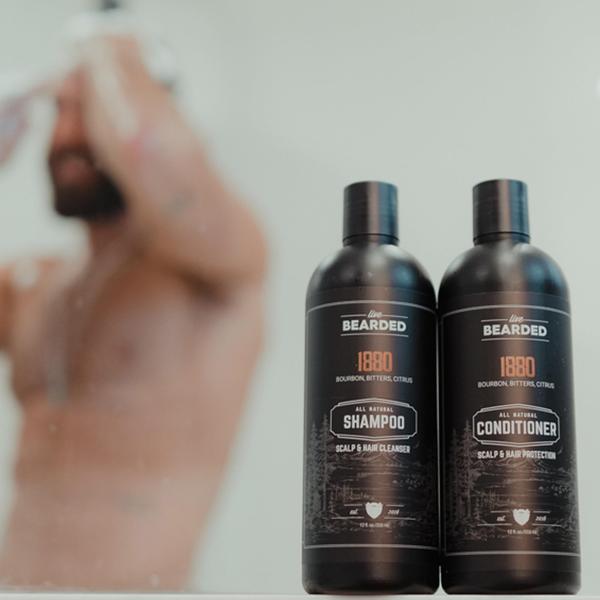 Imagem de Shampoo e condicionador Live Bearded All-Natural para homens