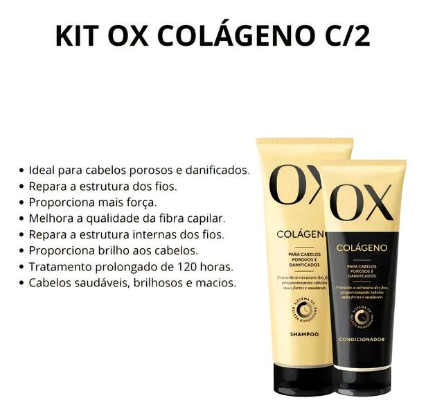 Imagem de Shampoo E Condicionador Ox Colágeno Para Cabelos Danificados