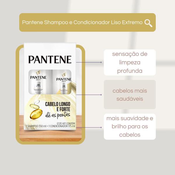 Imagem de Shampoo e Condicionador Pantene Liso Extremo 350ml + 175ml