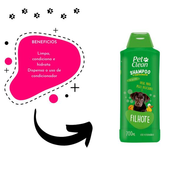 Imagem de Shampoo E Condicionador Para Cachorro Pet Clean 7 Tipos 700 Ml