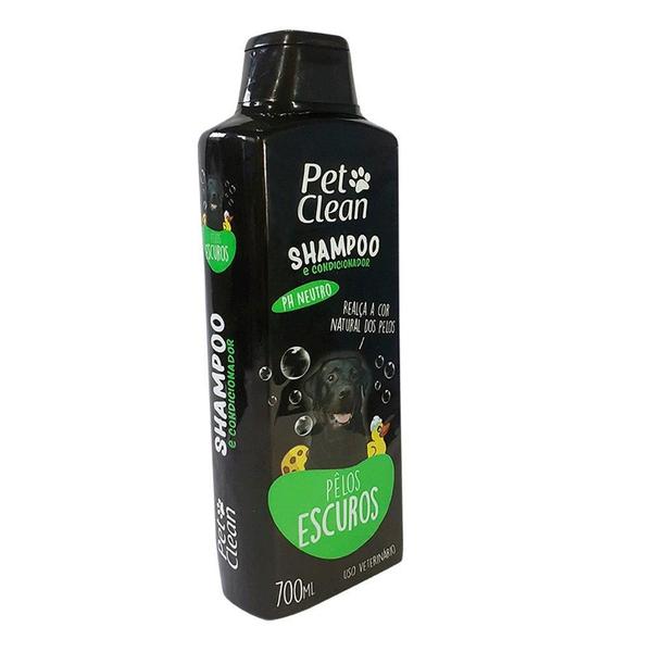 Imagem de Shampoo e Condicionador Pet Clean Pelos Escuros 2 em 1 - 700 mL