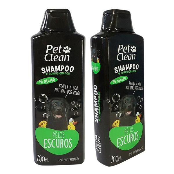 Imagem de Shampoo e Condicionador Pet Clean Pelos Escuros 2 em 1 - 700 mL