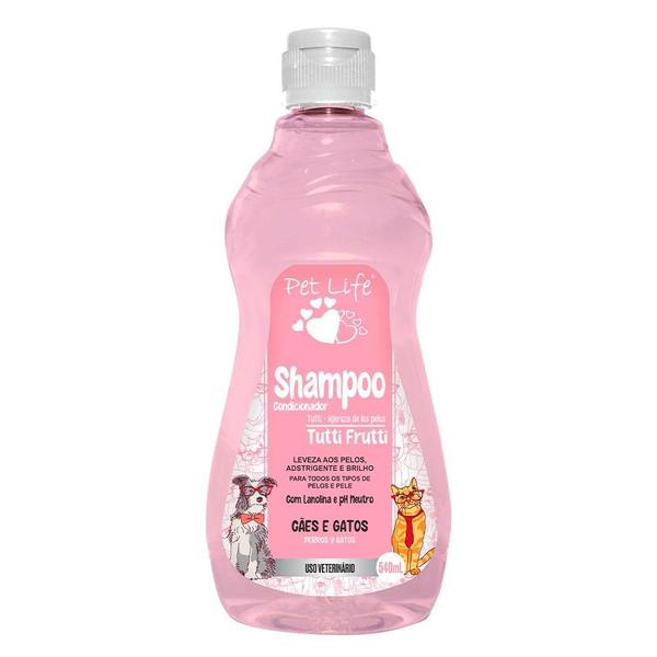 Imagem de Shampoo e Condicionador Pet Life Tutti Frutti para Cães e Gatos - 540 mL