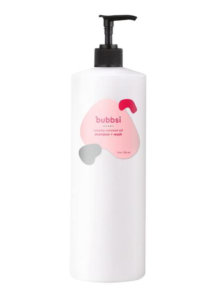 Imagem de Shampoo e sabonete para bebês Bubbsi com óleo de coco cremoso de 946 ml