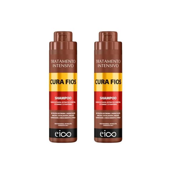 Imagem de Shampoo Eico 800Ml Cura Fios - Kits C/2Un