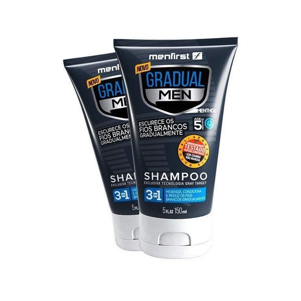 Shampoo Escurecedor De Cabelo Gradual Men Menfirst (2X) Imagem de Shampoo Escurecedor De Cabelo Gradual Men Menfirst (2X)