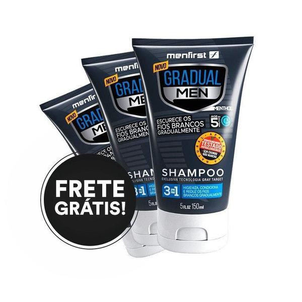 Imagem de Shampoo Escurecedor De Cabelo Gradual Men Menfirst (3X)