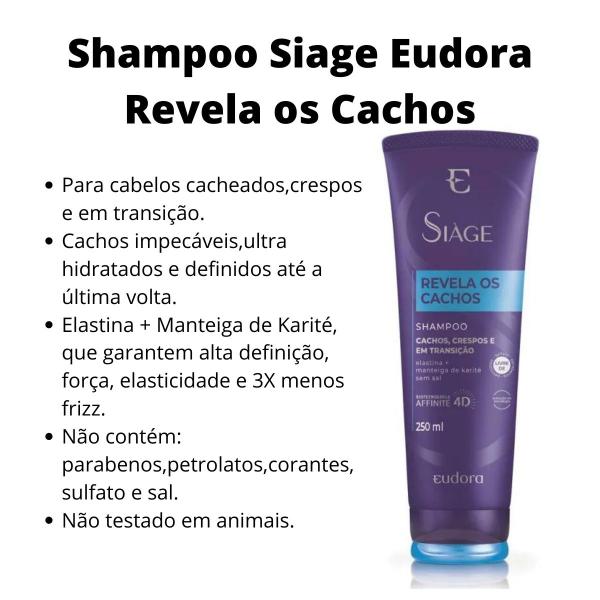 Imagem de Shampoo Eudora Siàge 250Ml Revela os Cachos