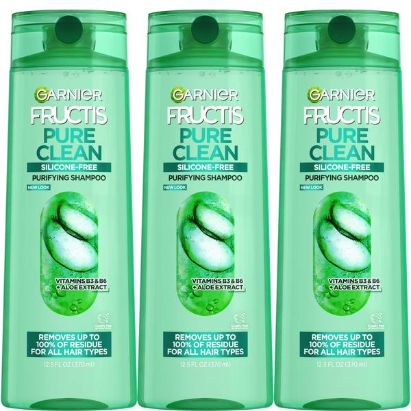 Imagem de Shampoo Garnier Fructis Pure Clean Purifying 370mL, pacote com 3 unidades