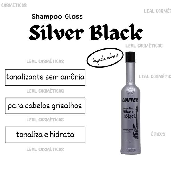 Imagem de Shampoo Gloss Silver Black Coiffer para Ele e para Ela 300ml