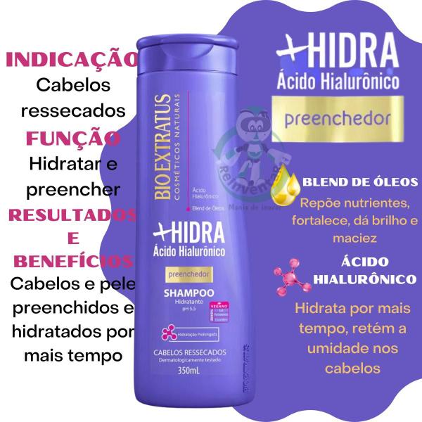 Imagem de Shampoo +Hidra Bio Extratus Preenchedor Ácido Hialurônico