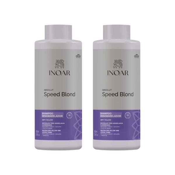 Imagem de Shampoo Inoar Speed Blond 500ml - Kit C/2un