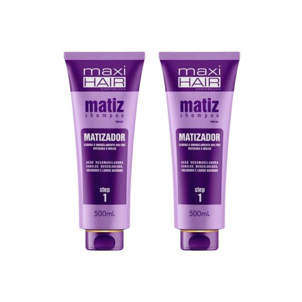 Imagem de Shampoo Maxihair 500ml Matizador - Kit C/ 2un