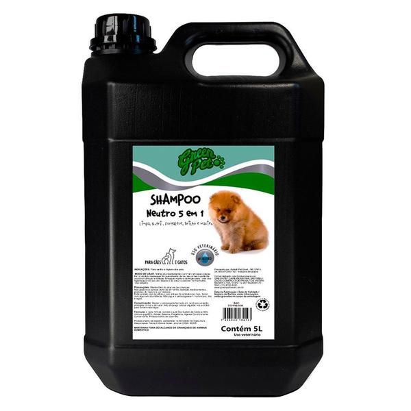 Imagem de Shampoo Neutro Green Pet Care com Óleo de Flor Indiana para Cães e Gatos - 5 Litros