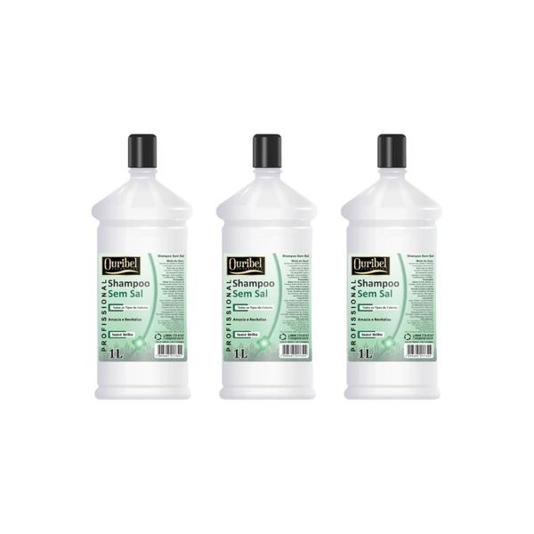 Imagem de Shampoo Ouribel 1000Ml Sem Sal - Kit C/3Un