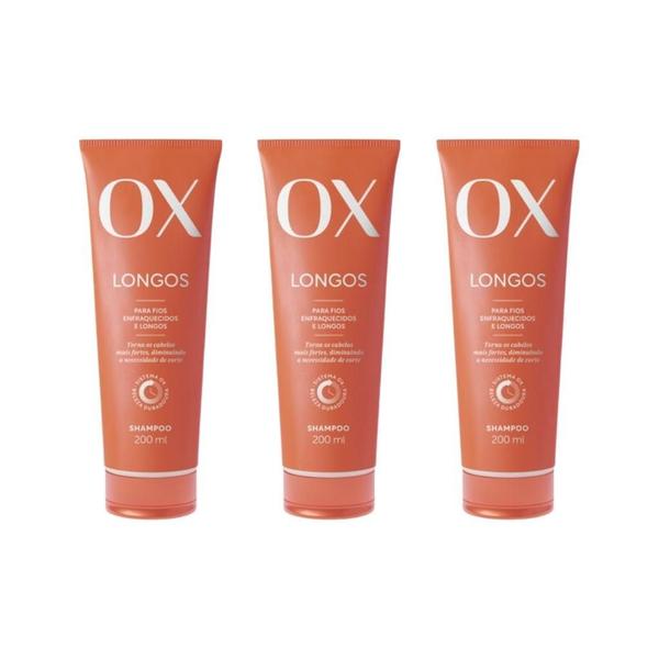 Imagem de Shampoo Ox 200Ml Longos - Kit Com 3Un