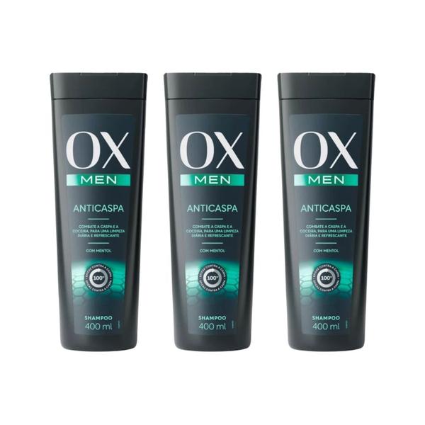 Imagem de Shampoo Ox 400ml Men Anticaspa - Kit C/ 3un