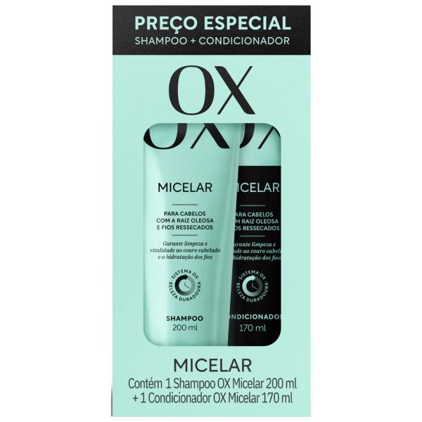 Imagem de Shampoo Ox Micelar 200ml + Condicionador Ox Micelar 170ml OX