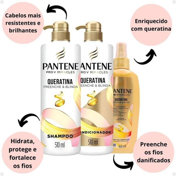 Imagem de Shampoo Pantene Queratina Preenche & Blinda 510ml