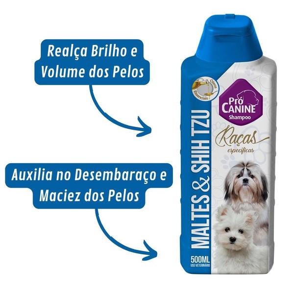 Imagem de Shampoo para Cachorro Raças Maltes e Shih-Tzu PróCanine 500ml