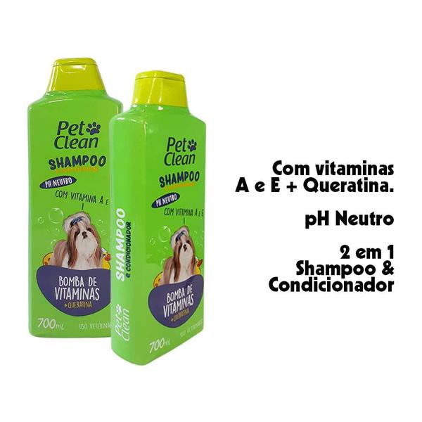 Imagem de Shampoo Pet Clean Bomba de Vitamina Cães Cachorros Pet 700ml