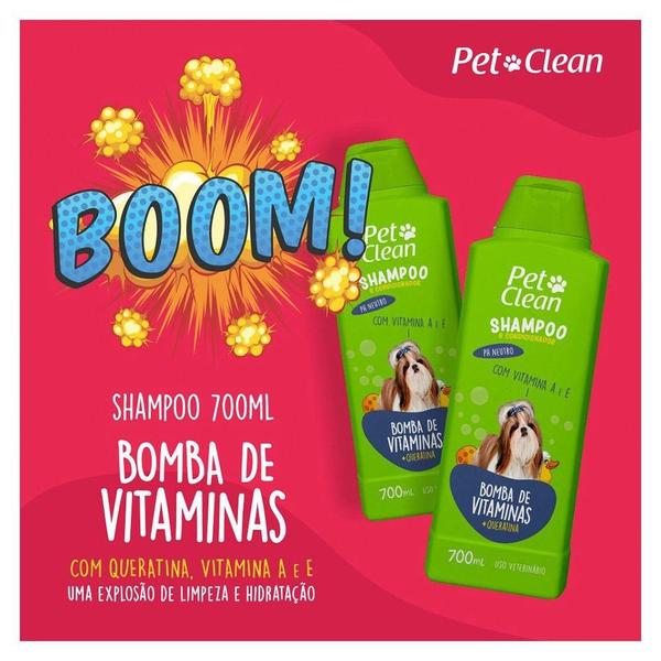 Imagem de Shampoo Pet Clean Bomba de Vitaminas para Cães e Gatos - 700 mL