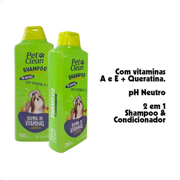 Imagem de Shampoo Pet Clean Bomba de Vitaminas para Cães e Gatos - 700ml