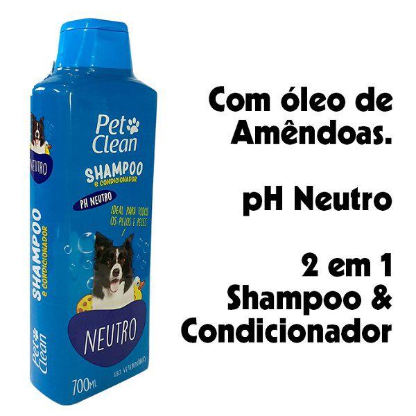 Imagem de Shampoo PRA Cachorro Gato Banho e Tosa Caes PET Clean 700ML Neutro