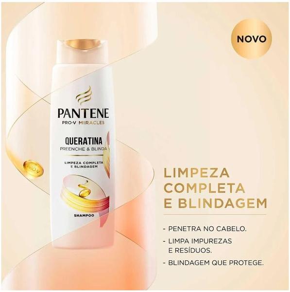 Imagem de Shampoo Pro-V Miracles Queratina Preenche E Blinda 175ml Pantene