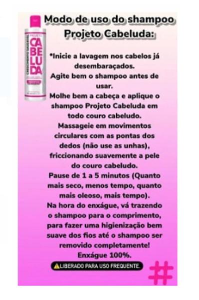 Imagem de Shampoo  Projeto Cabeluda Cabelo Secret 500ml