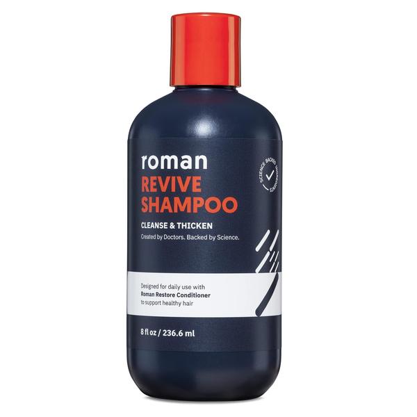 Imagem de Shampoo Roman Revive para homens 240 ml com Saw Palmetto, óleo de semente de abóbora e cafeína