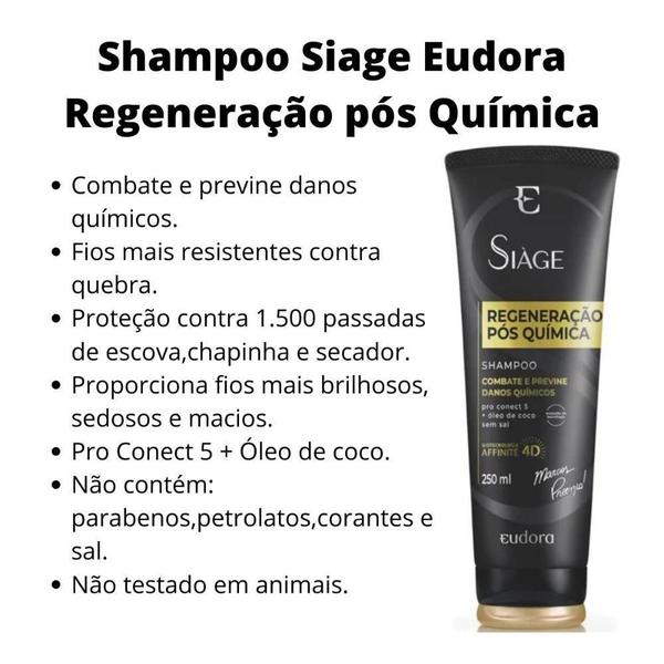 Imagem de Shampoo Siage Eudora Regeneração Pós Química 250Ml