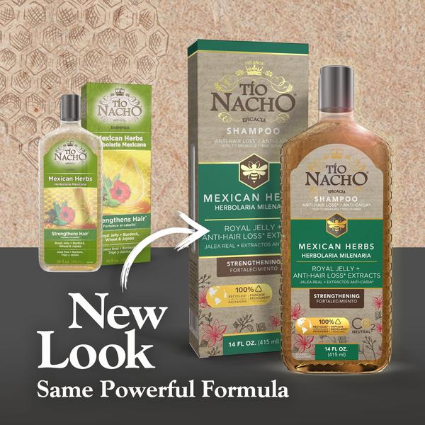 Imagem de Shampoo Tio Nacho Mexican Herbs Strengthening, pacote com 3