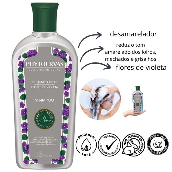 Imagem de Shampoo Tratramento Capilar Desamarelador Phytoervas 250ml