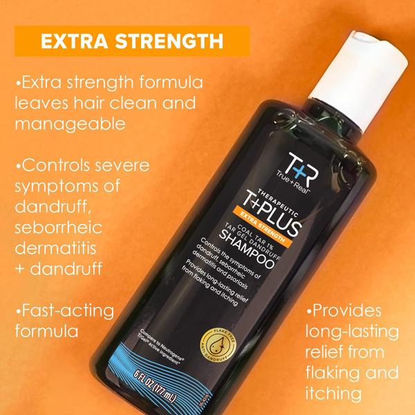 Imagem de Shampoo True+Real Coal Tar Therapeutic Plus Tar Gel de 180 ml (pacote com 2 unidades)