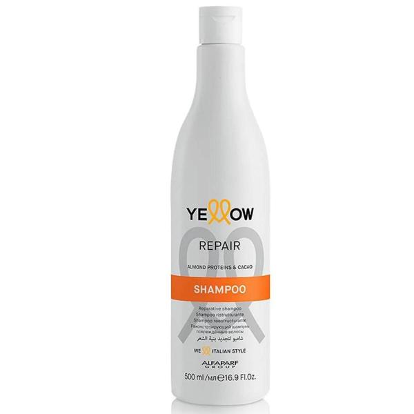 Imagem de Shampoo Yellow Repair 500ml Alfaparf Hidrata Limpa e Fortalece Cabelos Danificados e Fragilizados