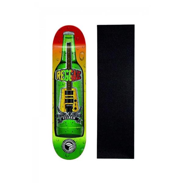 Imagem de Shape Cisco Skate Marfim Music Raggae 8 + Lixa Verde