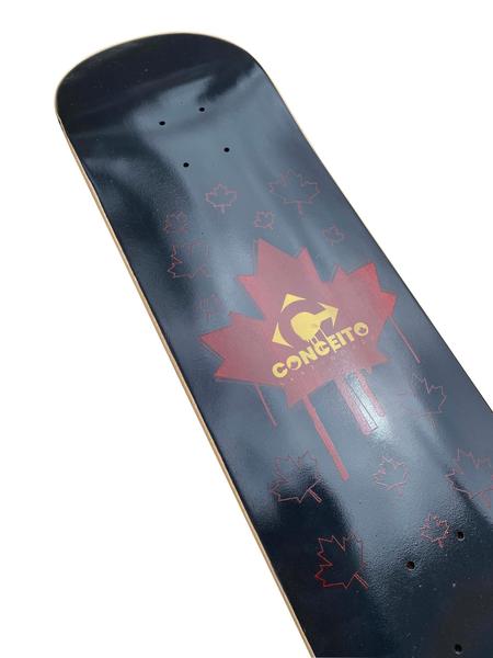 Imagem de Shape maple c decks skate preto logo amarelo folha vermelha 8.00"