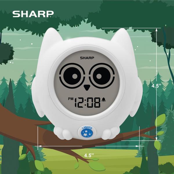 Imagem de Sharp Ready to Wake Owl Sleep Trainer, relógio infantil para pronto para levantar, luz noturna de projeção de teto e recurso "off-to-bed" - simples de definir e usar!