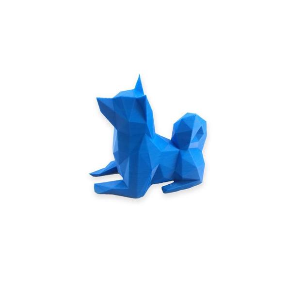 Imagem de Shiba Sentado Pet Geométrico Decoração 3D Low Poly Dourado