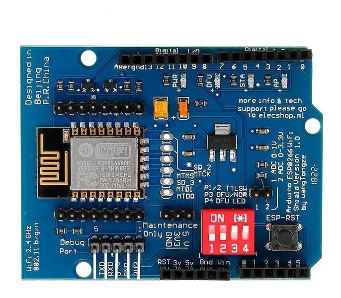 Imagem de Shield Expansão Wifi Shield Esp8266 Esp12e Para Arduino Uno R3 e Arduino Mega2560