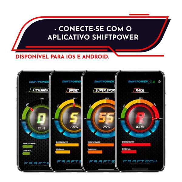 Imagem de Shiftpower Ultima versão Fiesta 2011 a 2019 Modo Eco Chip Pedal Acelerador Compatível com IOS e Android Fácil instalação Bluetooth integrado Faaftech