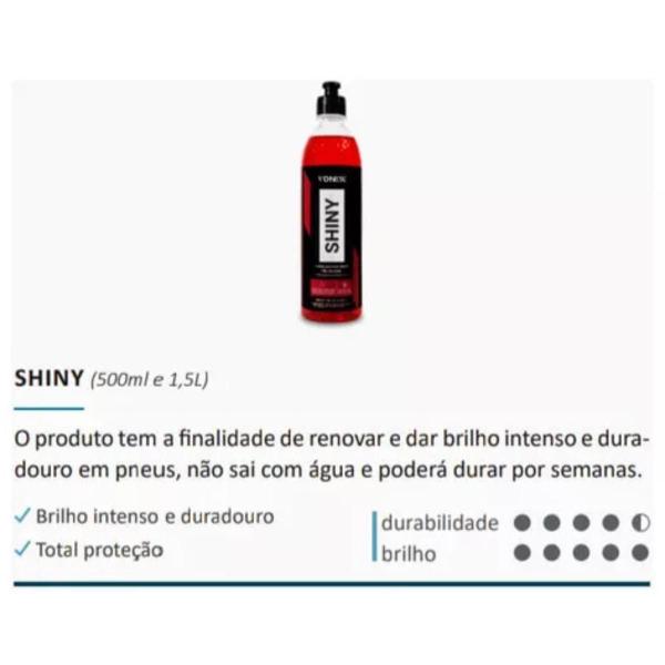 Imagem de Shiny Revitalizador Pneu Pretinho Longa Duração - Vonixx