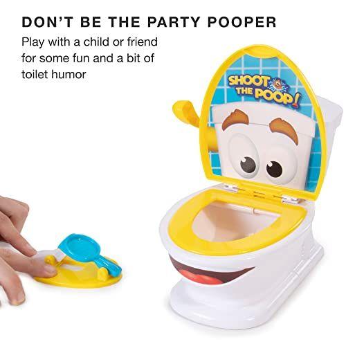 Imagem de Shoot The Poop - Funny Family Game - Fast and Frenzied Flushing Poop Game for Kids - Inclui Talking Toilet Bowl, Destreza Lançadores, 12 Cocôs de Plástico Macio