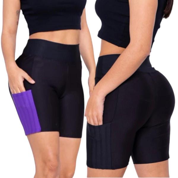 Imagem de Short Bermuda Leg Legging COM BOLSOS Suplex Fitness Academia Feminino 665