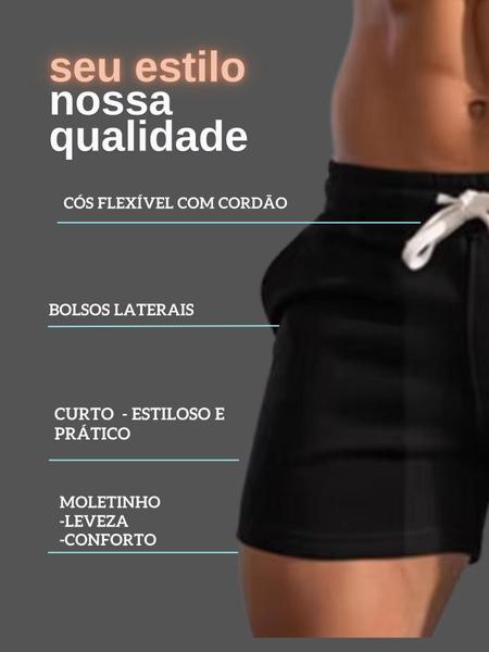 Imagem de Short Curto Masculino Academia Mauricinho Moletinho Blish