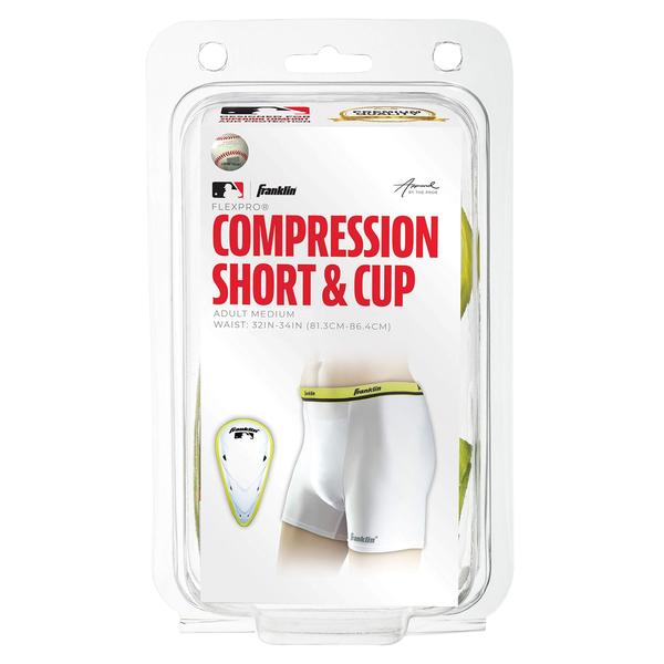 Imagem de Short de compressão com copo Franklin Sports Adult White M