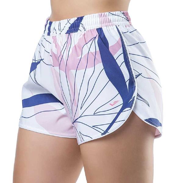 Imagem de Short Elite Básico Curto Feminino - Branco e Rosa