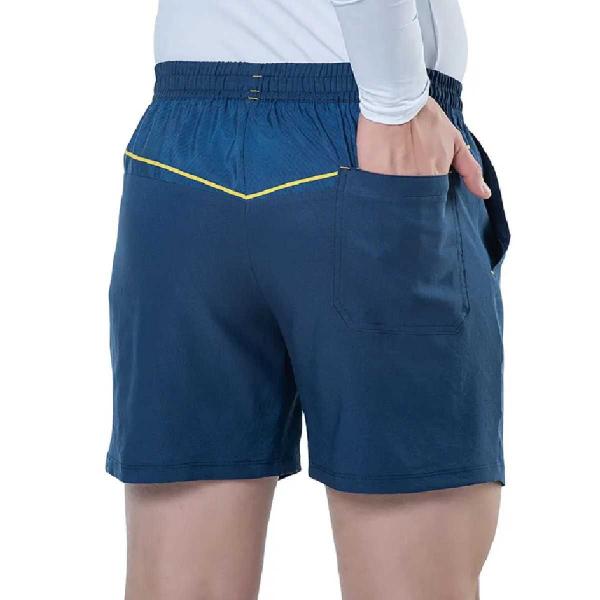 Imagem de Short Elite Microfibra Premium Estampa Traseira Masculino - Marinho e Amarelo